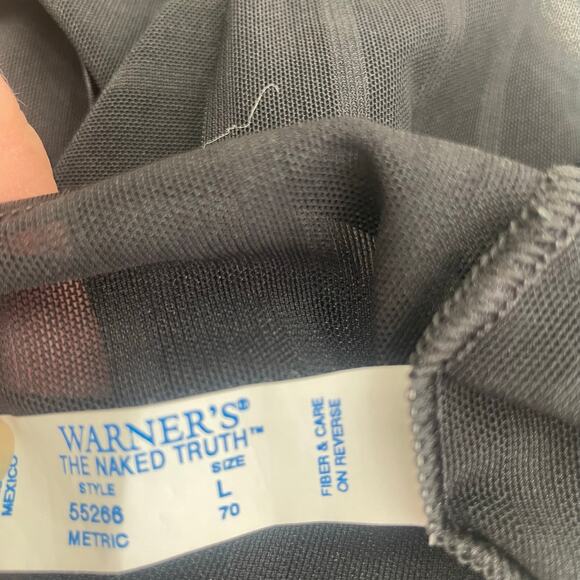 Warner's Vintage Sheer Black Striped Romantic Camisole Lingerie Tank Top Sz L - Picture 5 of 7